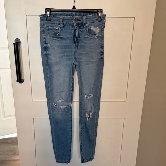 American Eagle Outfitters Denim - American Eagle Outfitters Light Blue Distressed Skinny Jeans